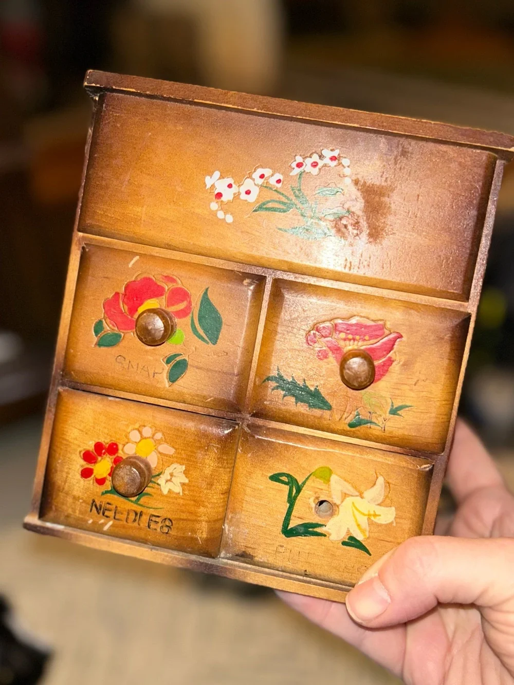 ✨ Vintage Wood Sewing Box✨